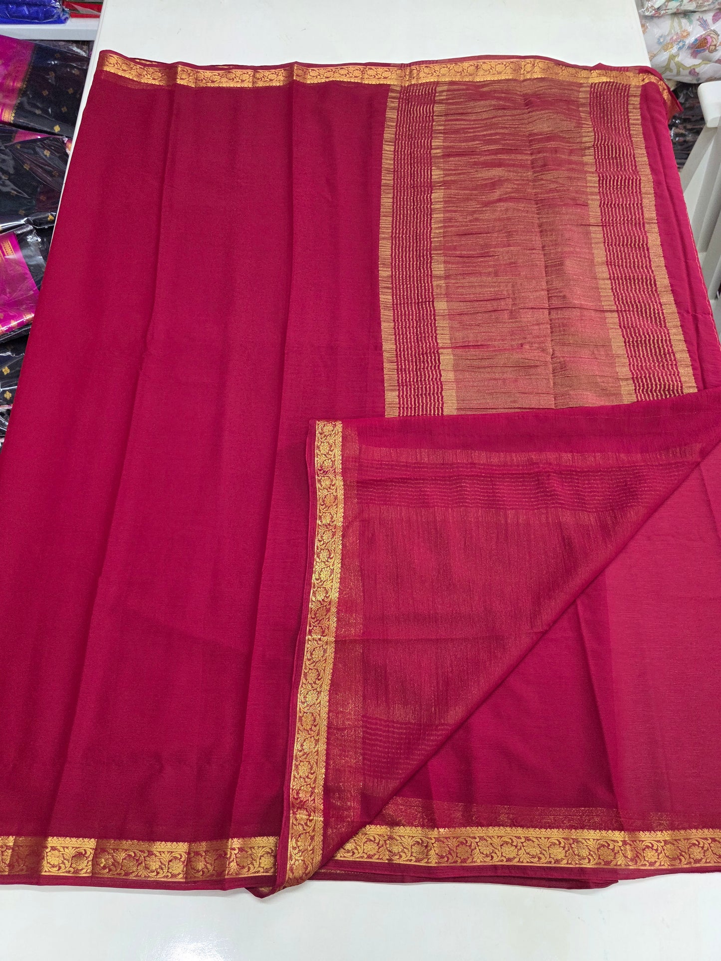 Crushed Chiffon (1-inch Floral Border)