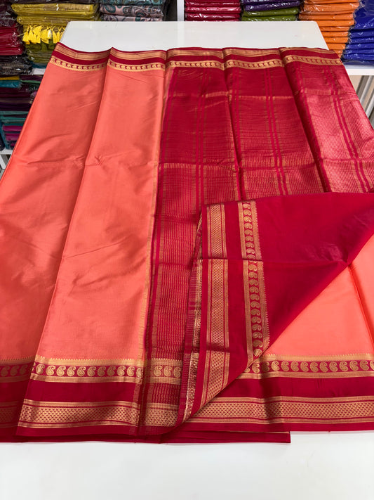 Semi Mysore Crepe (Premium, Medium Mango Bentex Border)