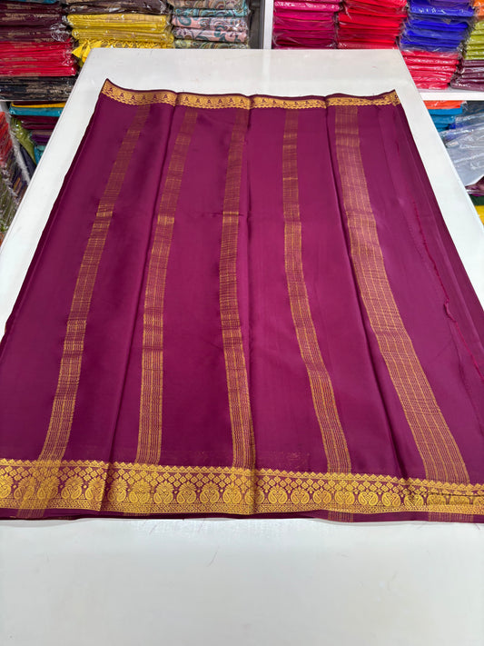 Semi Mysore Crepe (Premium, Self Double Mangoes Border)