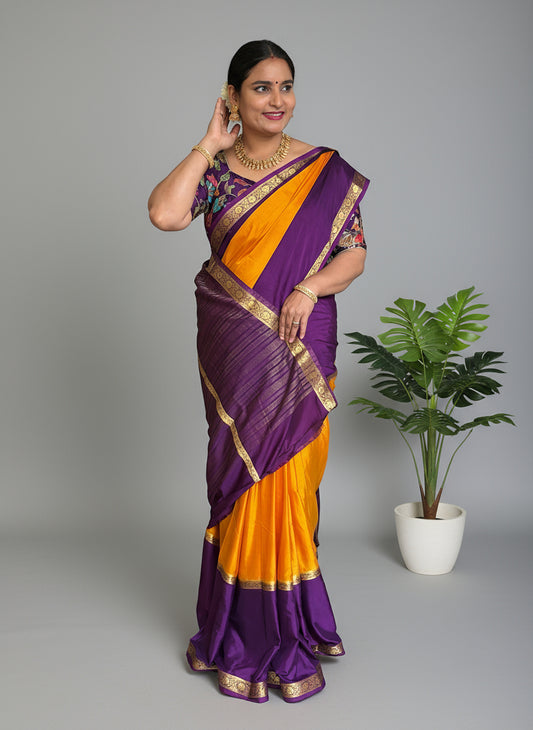 Semi Mysore Crepe (Small Border Big Bentex 2D Pattern)