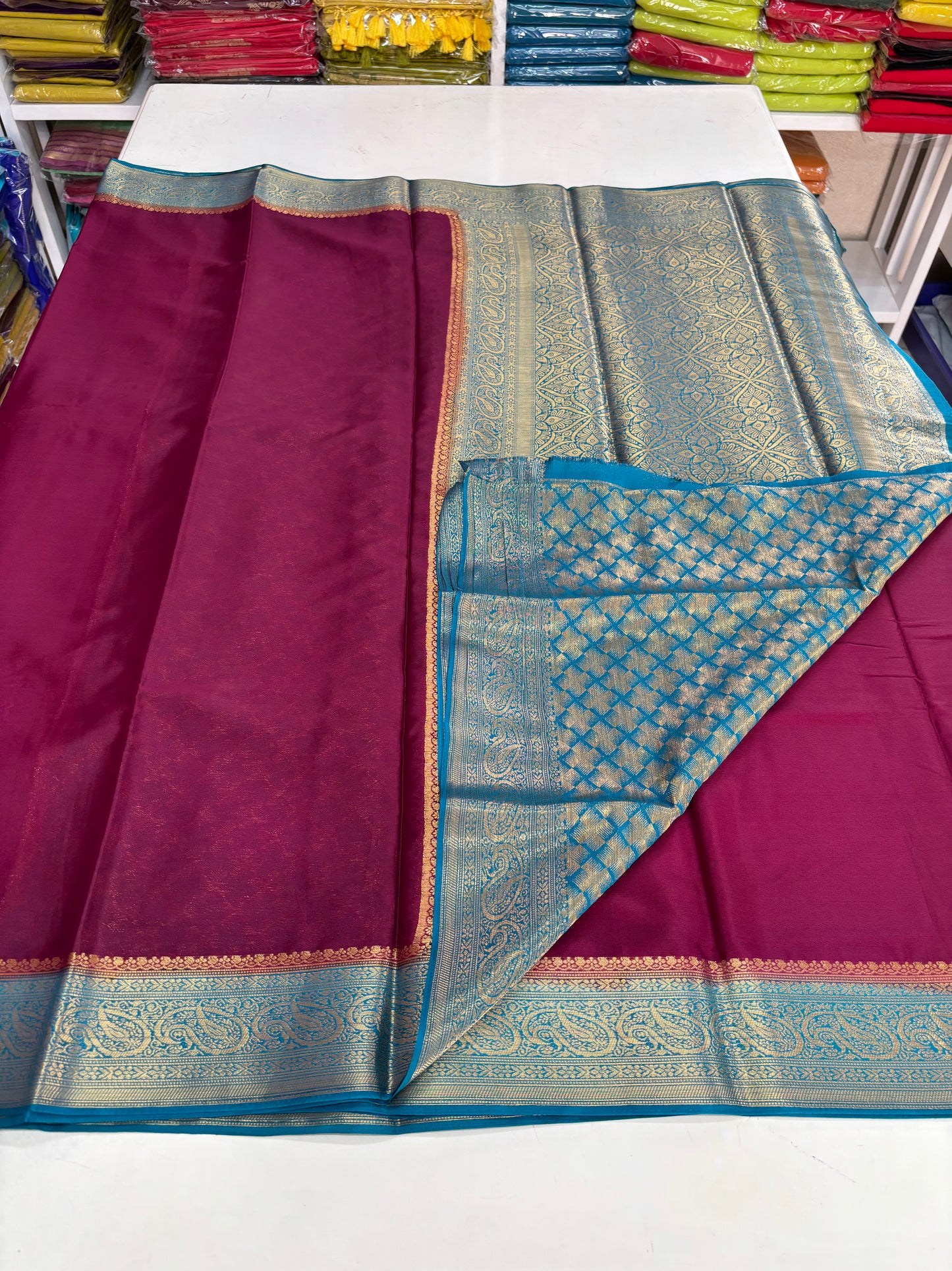 Chinnon (Contrast, Rich Pallu, Brocade blouse)