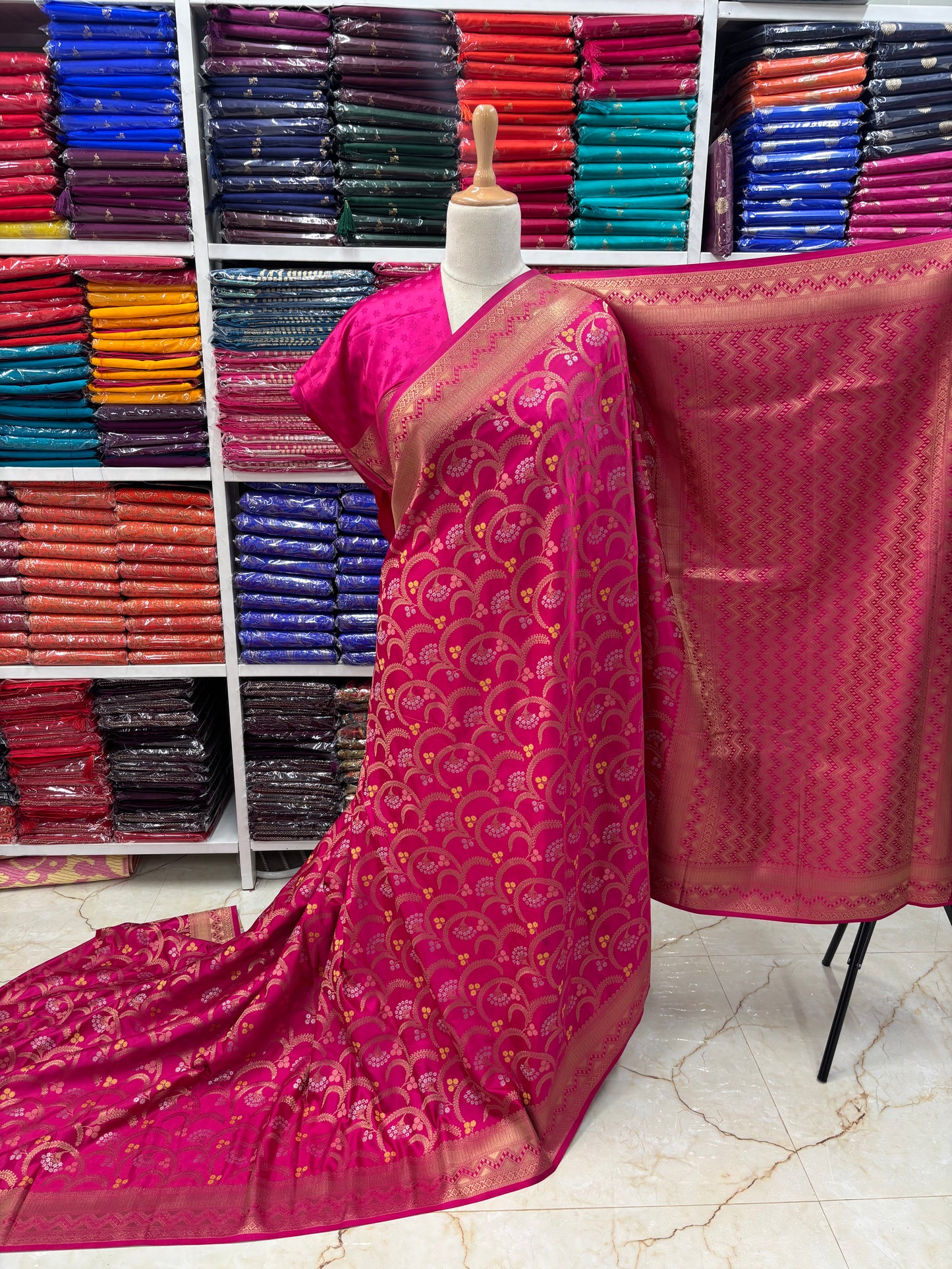 Banarasi Crepe Satin (Jal Pattern with Meena)