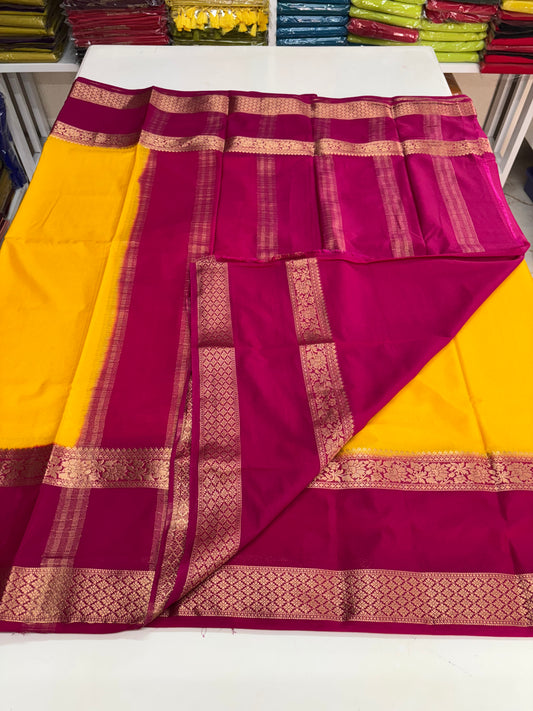 Semi Mysore Crepe (Big Floral Bentex Border)