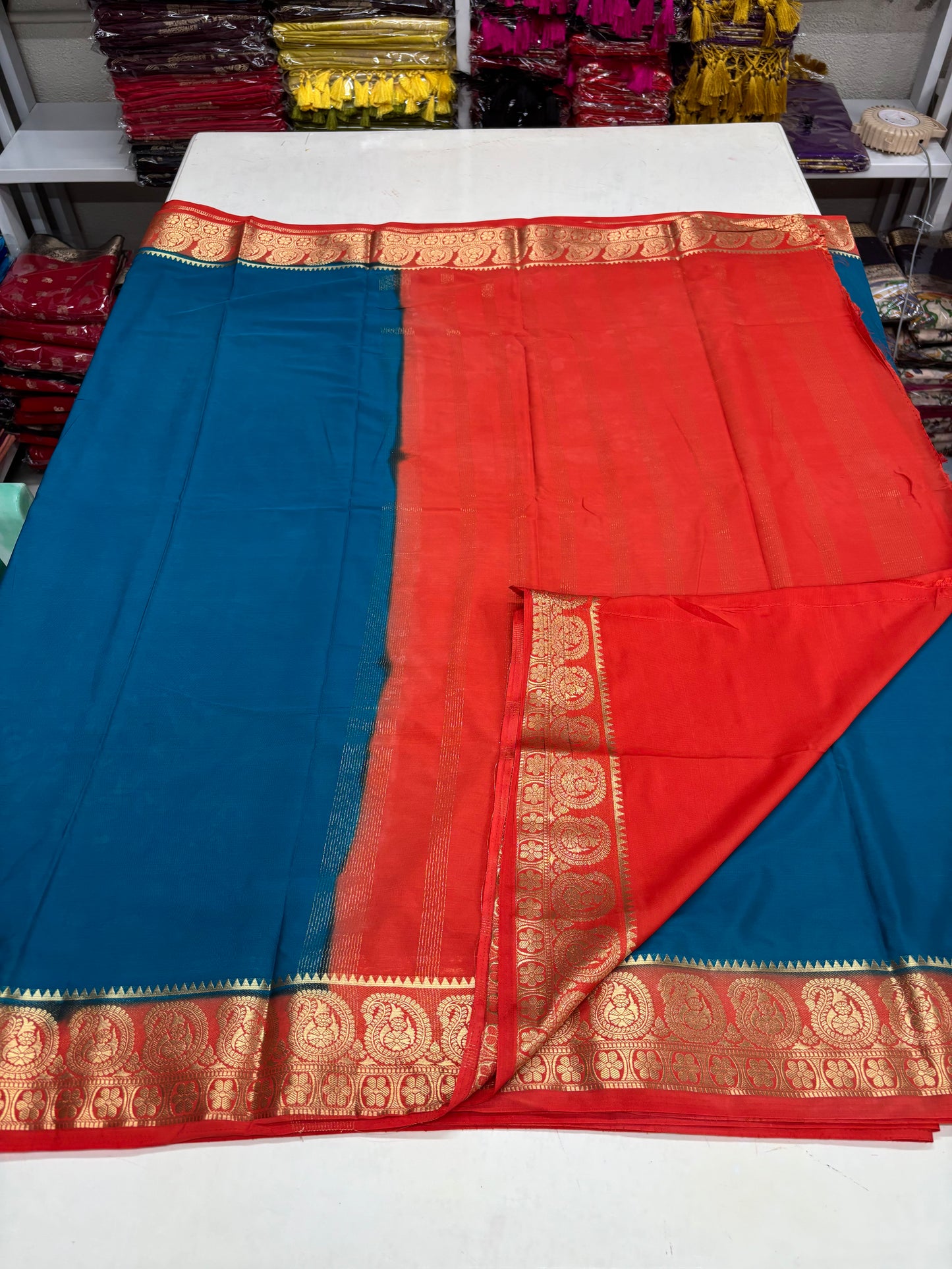 Semi Mysore Crepe (Premium, Mango & Flower Border)