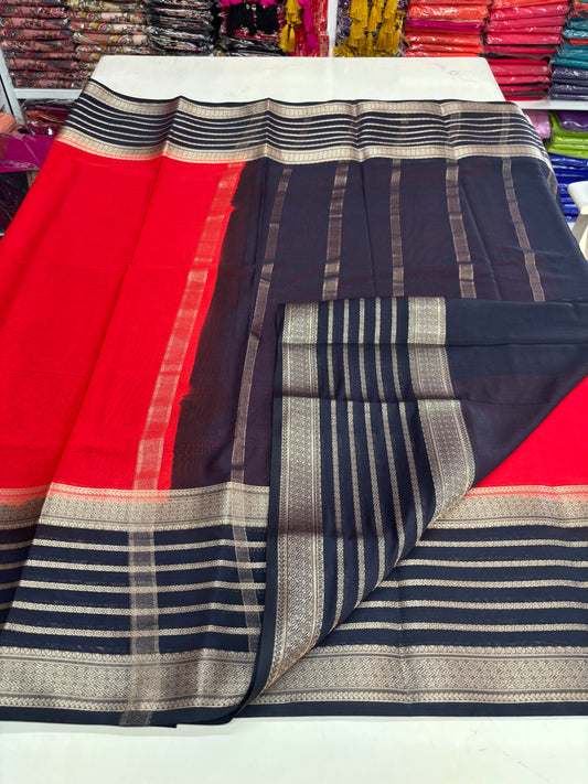 Semi Mysore Crepe (Bentex, 5 lines Border)