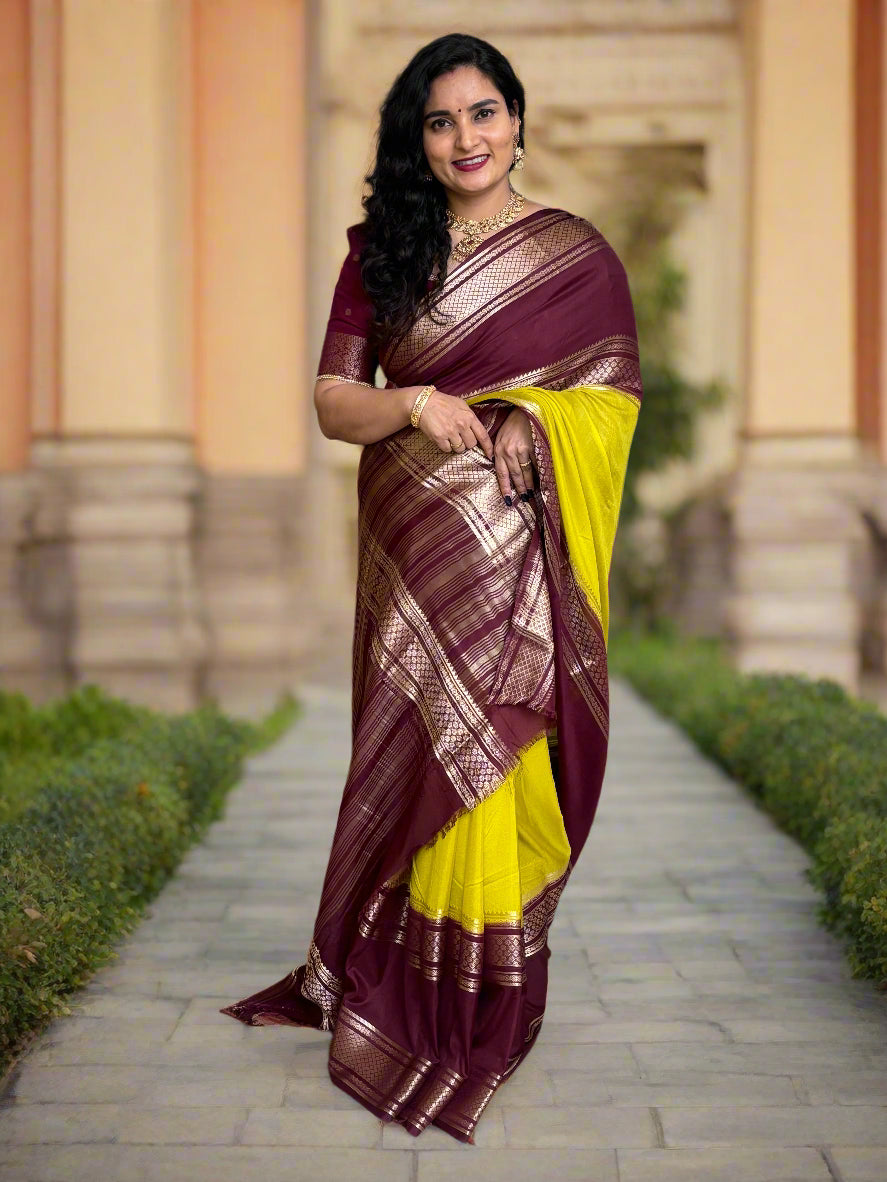 Semi Mysore Crepe (2D Big Bentex Border)