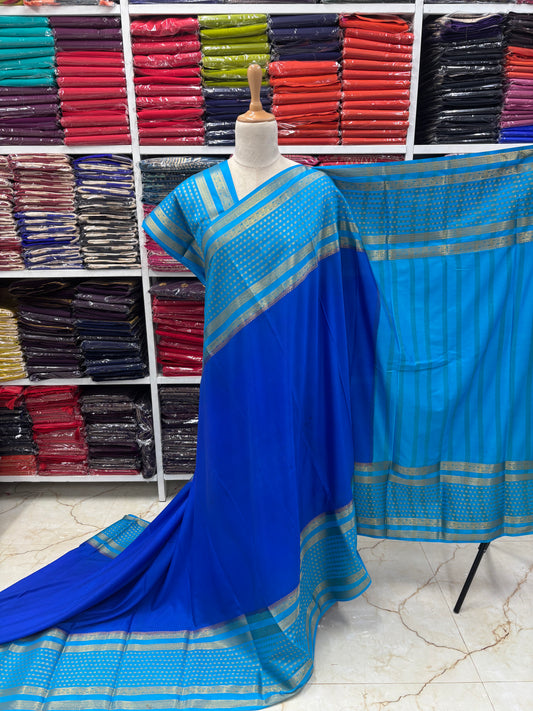 Semi Mysore Crepe (Floral Bentex Border)