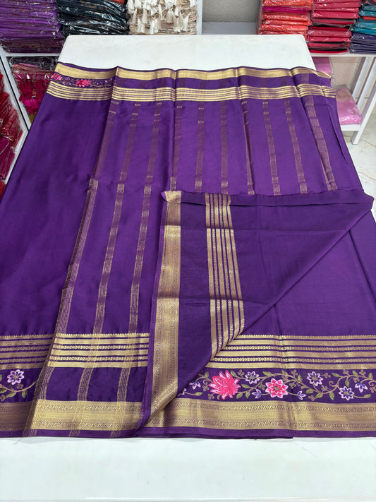 Semi Mysore Crepe (Self, Big Bentex, Embroidery)