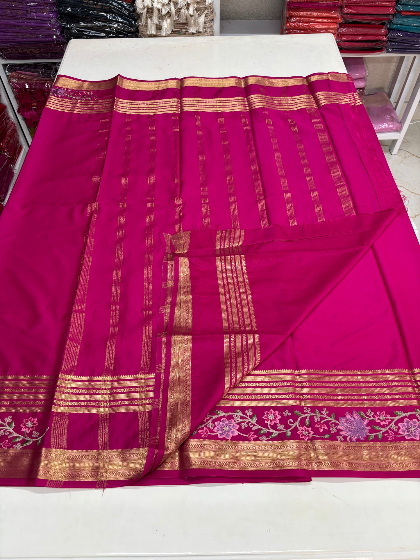 Semi Mysore Crepe (Self, Big Bentex, Embroidery)