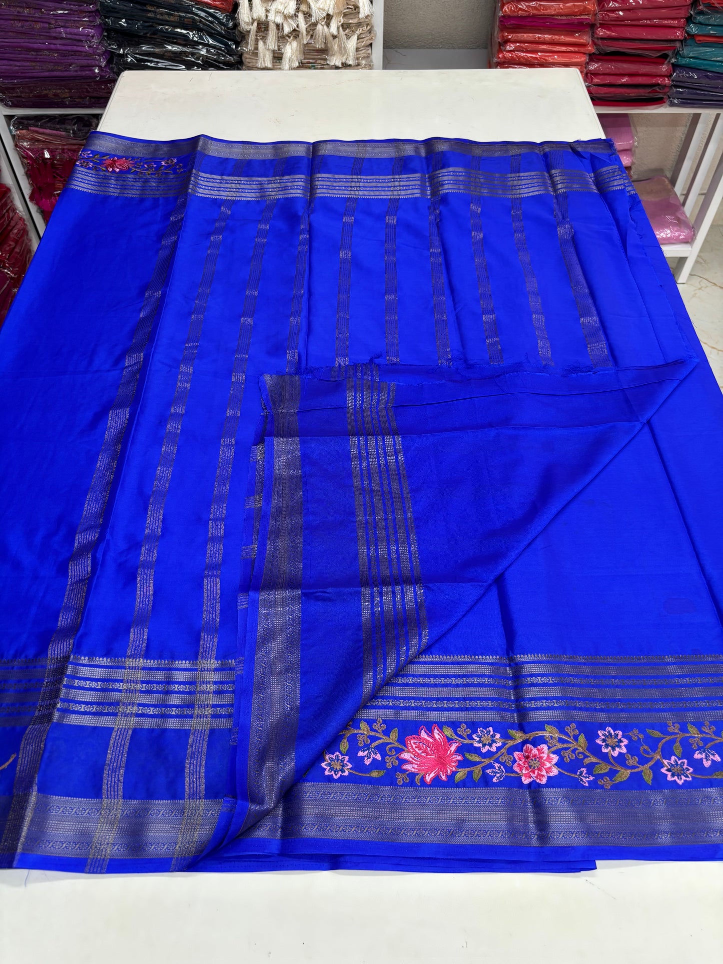 Semi Mysore Crepe (Self, Big Bentex, Embroidery)