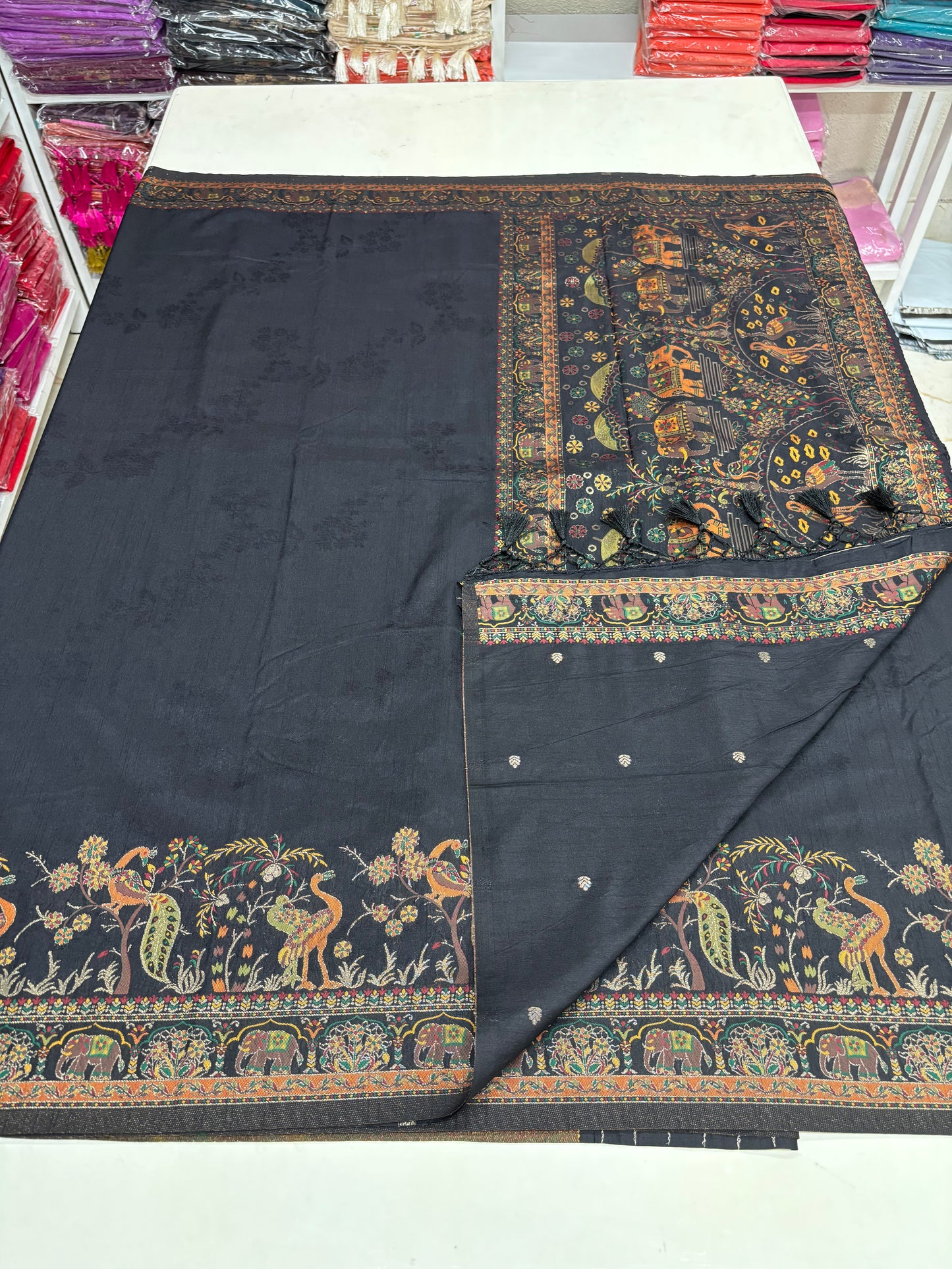 Kashmiri Pashmina Saree (Forest Theme)