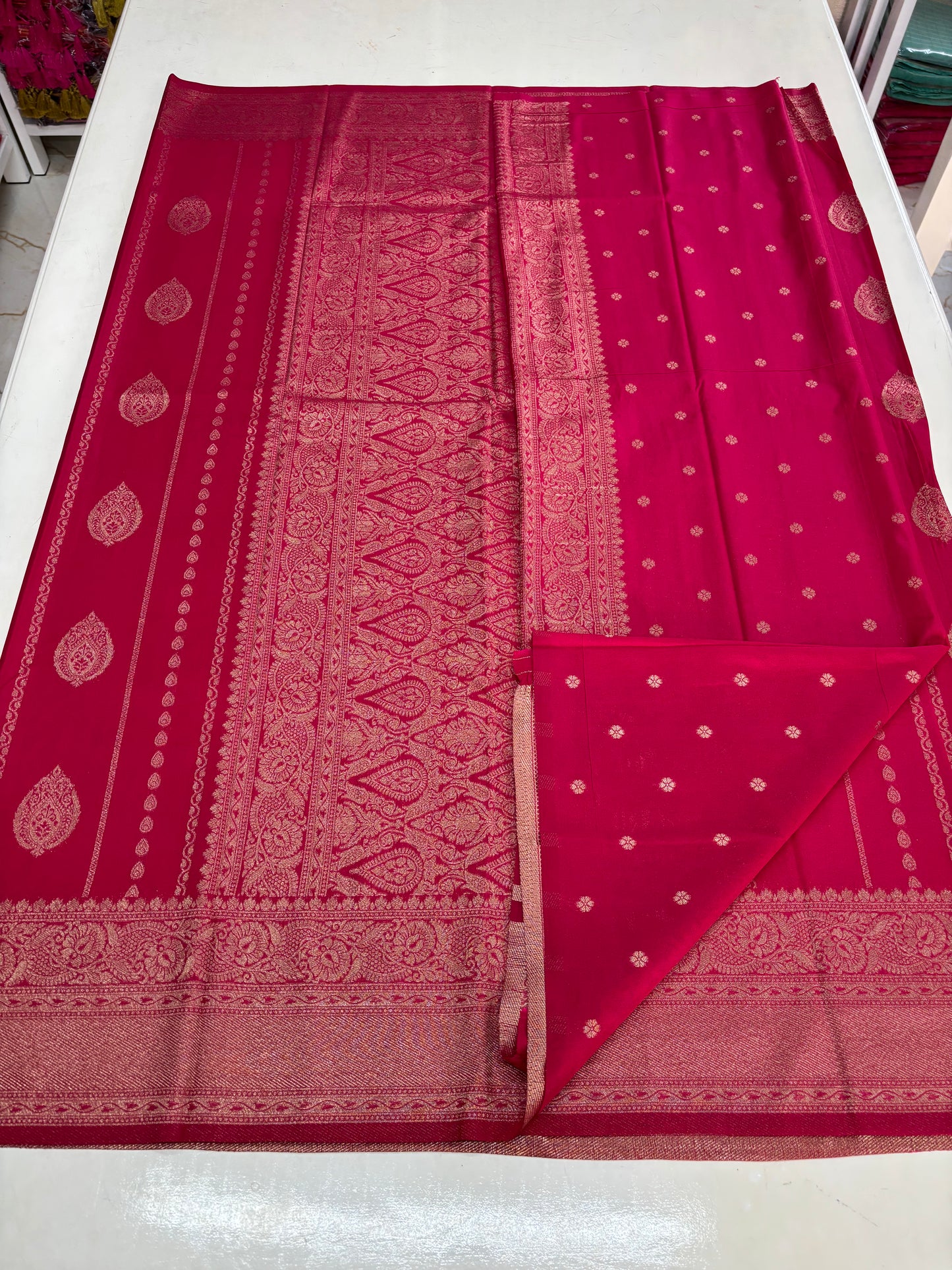 Banarasi Khaddi Georgette (Peacock Feather Motifs)