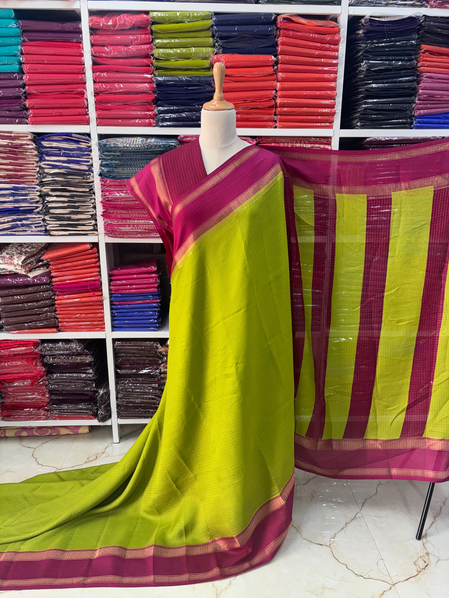 Georgette Chiffon (Checks, Bentex Border)