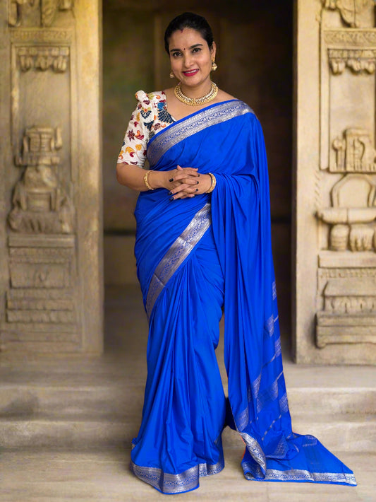 Kalamkari Blouse Fabric (HSSB1, Peacock Print with Light Positioning Work)