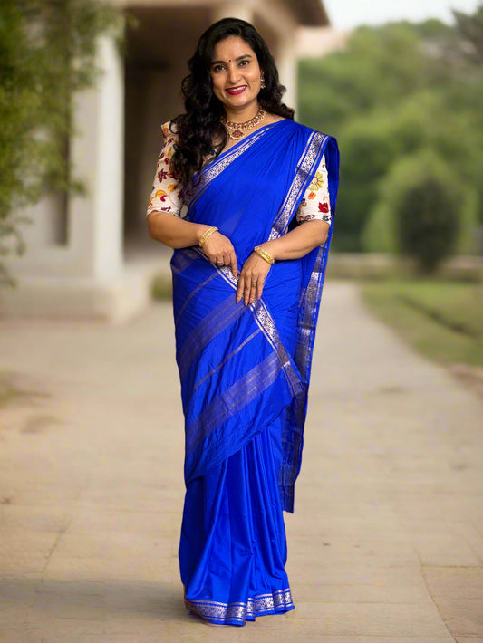 Semi Mysore Crepe (Self, Small Bentex Floral Border)