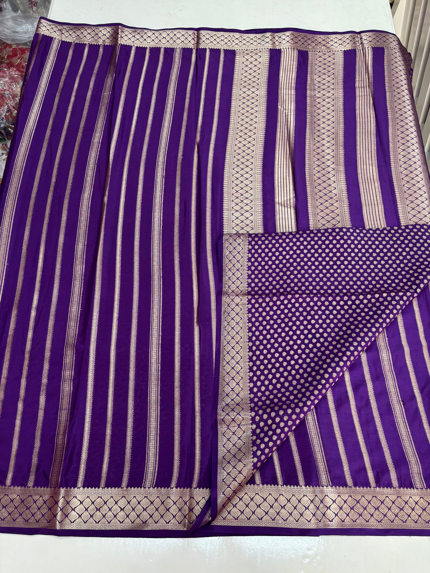 Semi Mysore Crepe (Self, Premium, Brocade Lines)