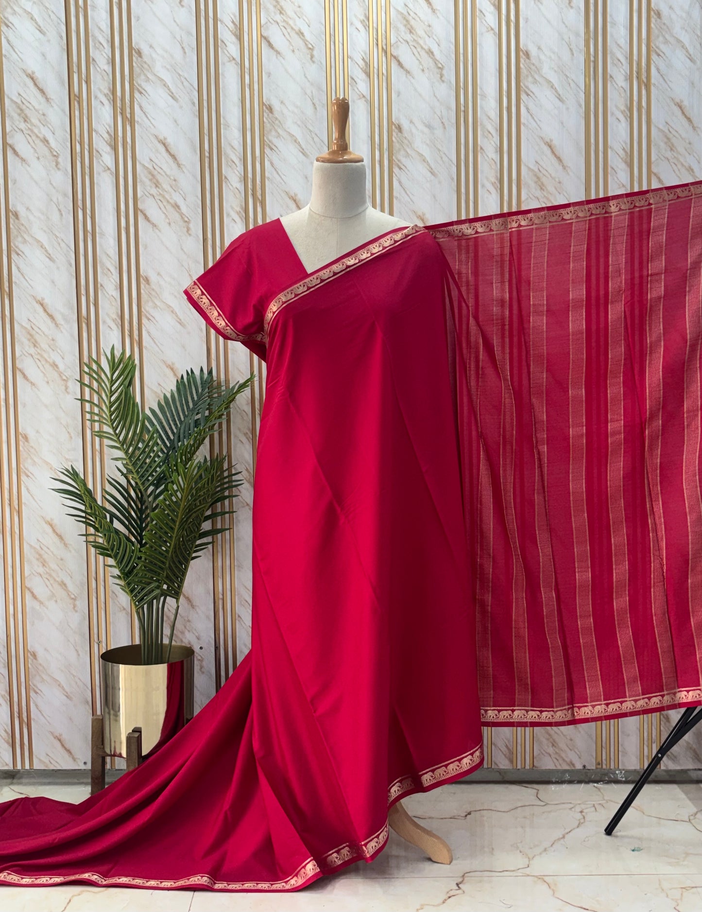 Semi Mysore Crepe (Self, Small Marching Elephants)