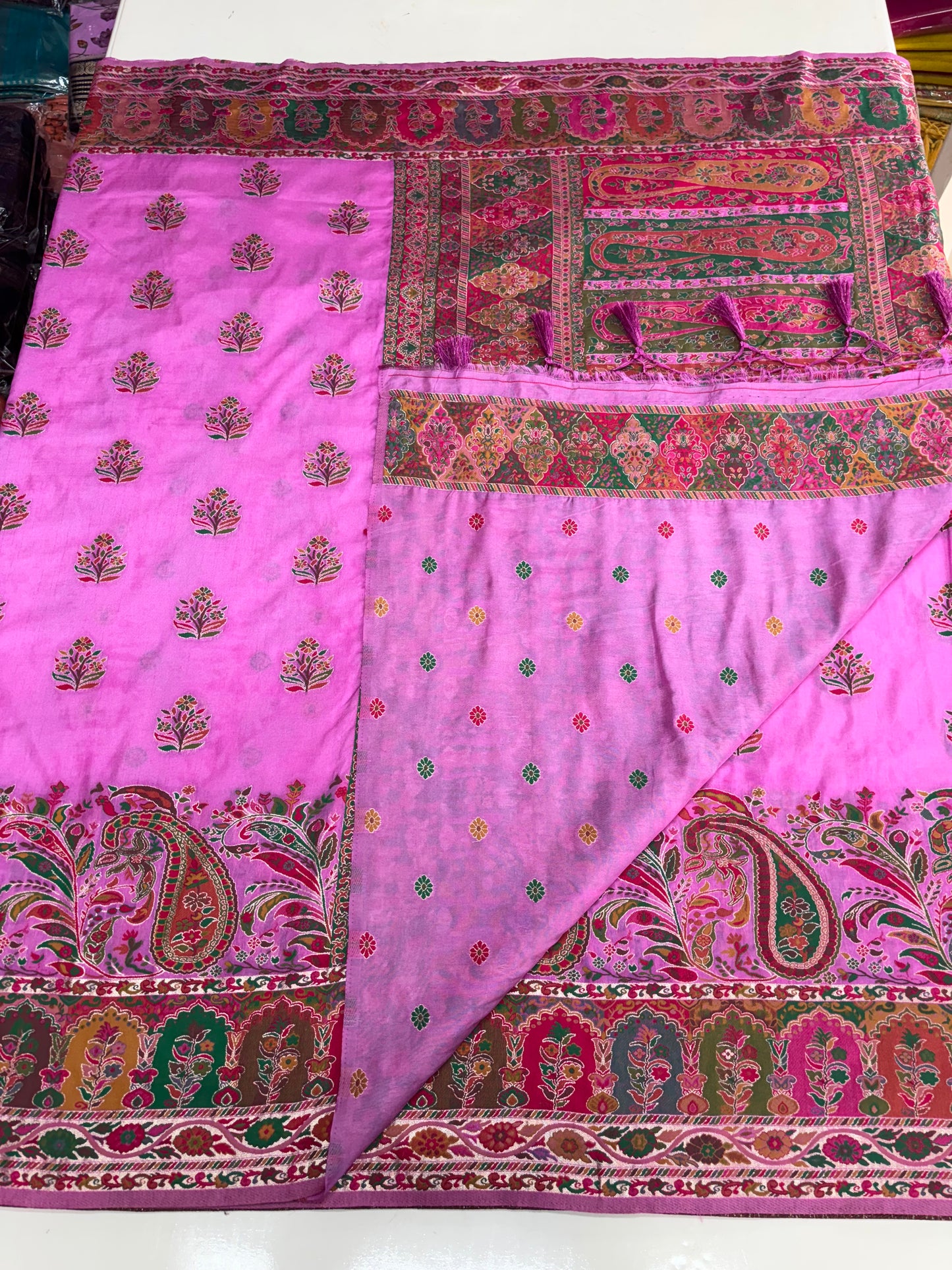 Kashmiri Pashmina Saree (Mango Design Weaves)