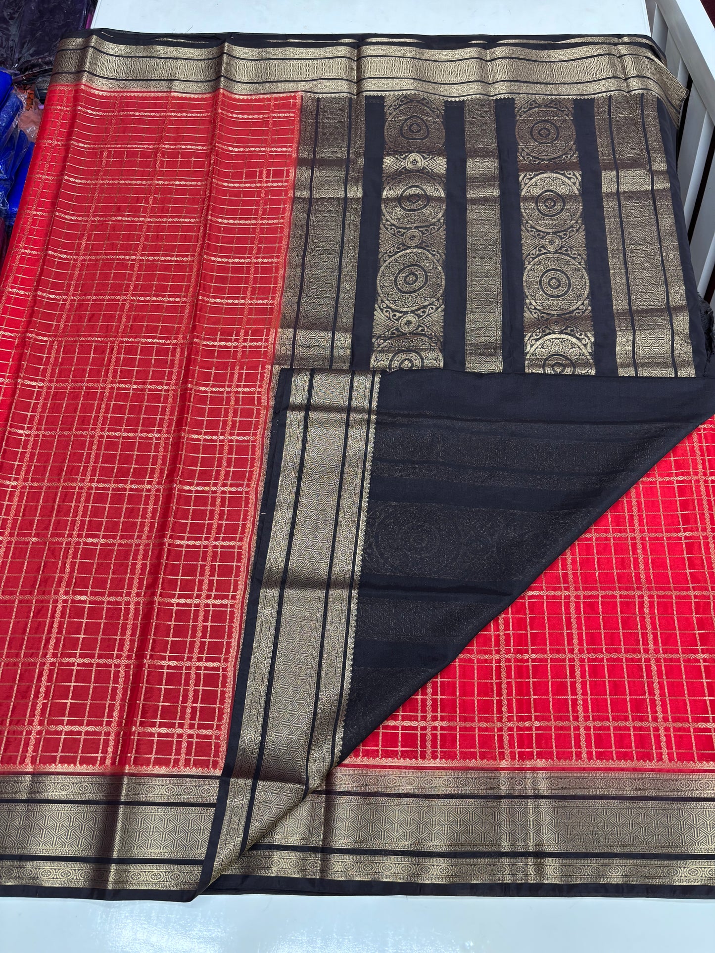 Semi Mysore Crepe (Super Premium, Rich Checks and Grand Chit Pallu)
