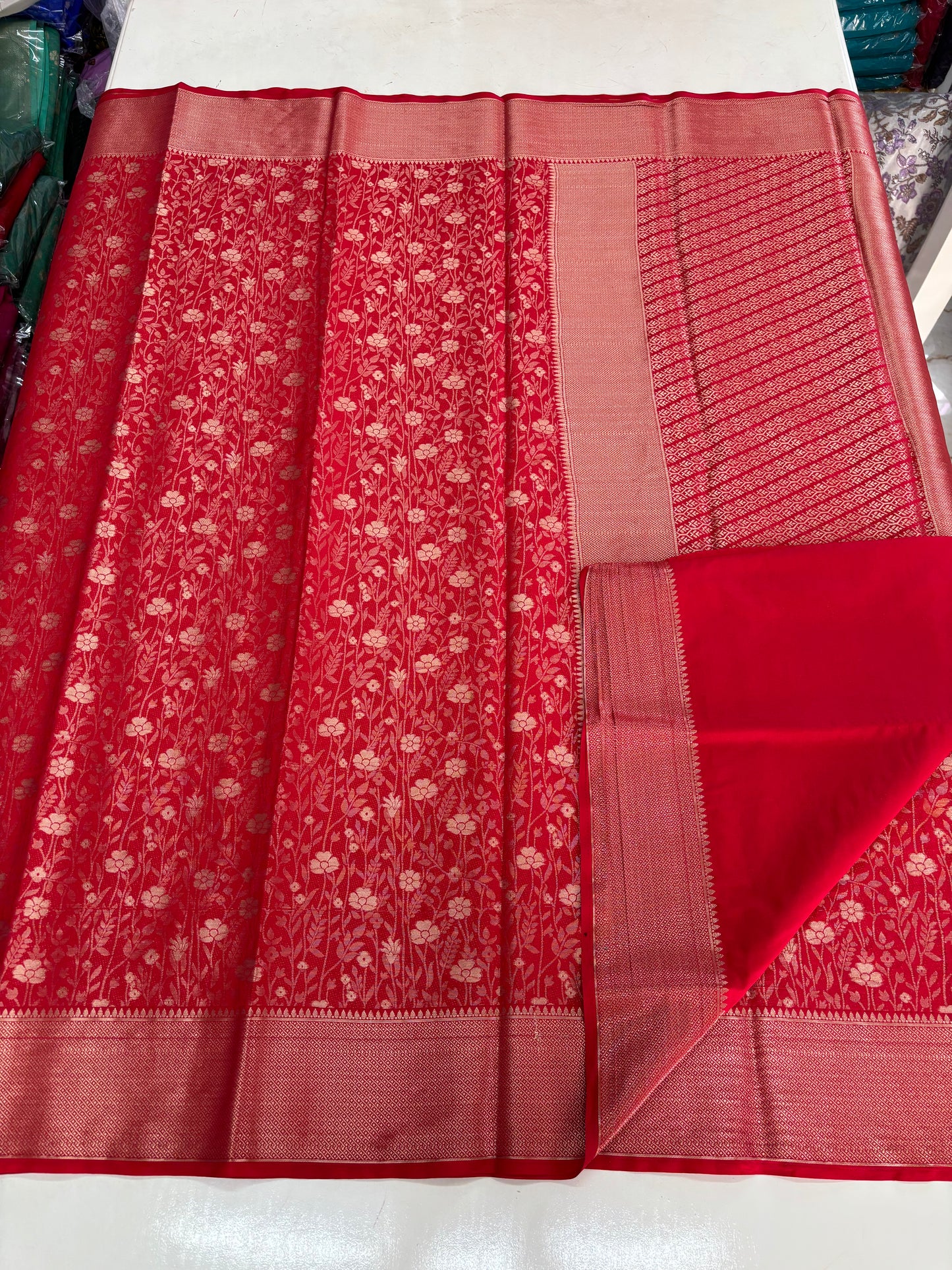 Semi Mysore Crepe (Premium, Floral Brocade)