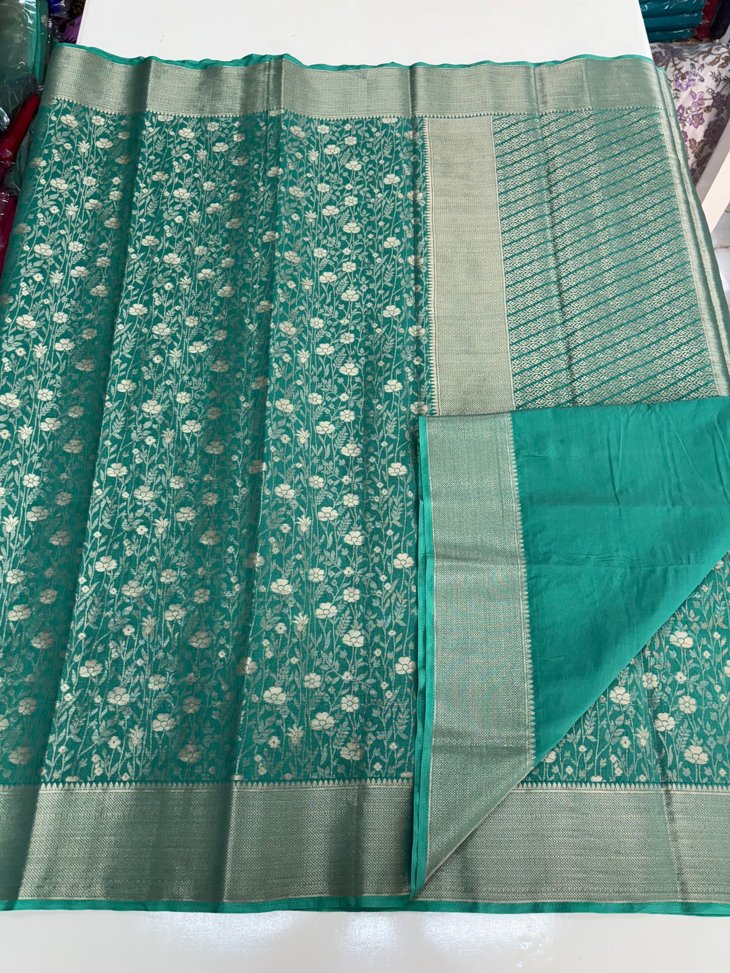 Semi Mysore Crepe (Premium, Floral Brocade)