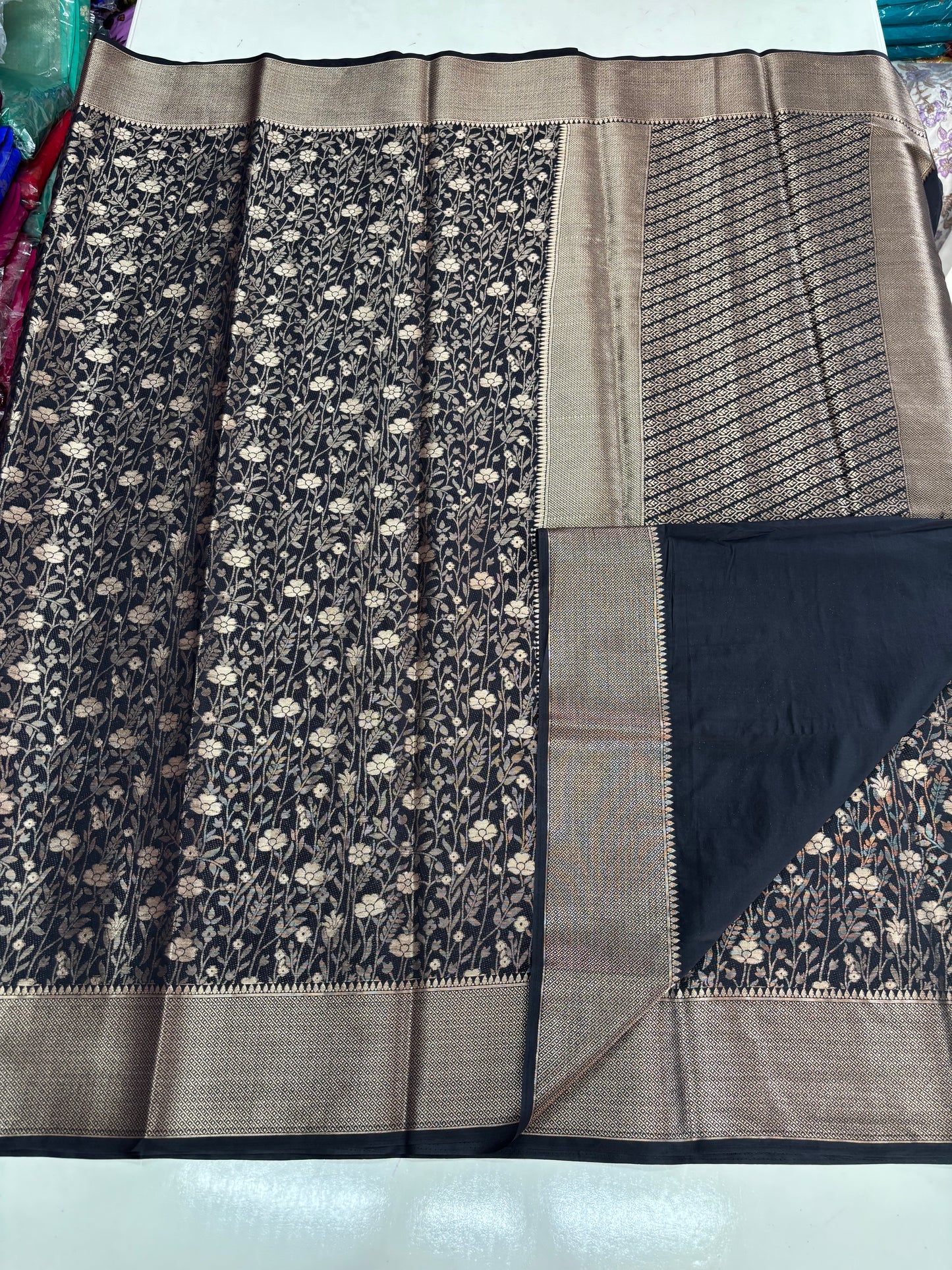 Semi Mysore Crepe (Premium, Floral Brocade)