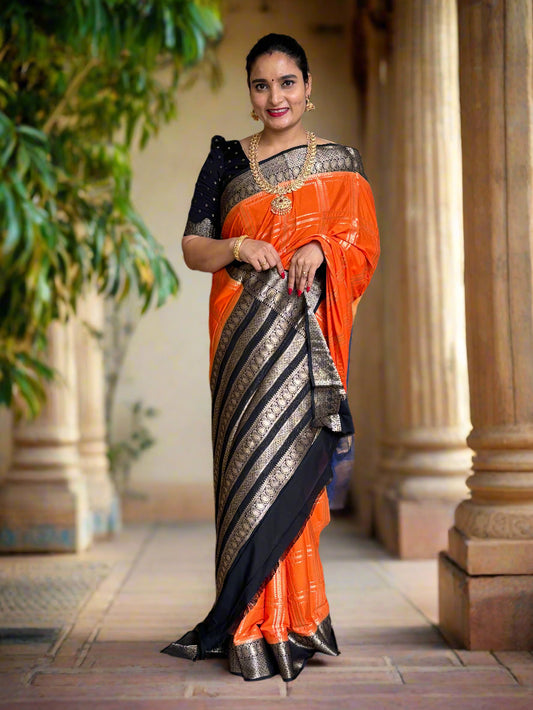 Semi Mysore Crepe (Premium, Rich Checks and Grand Chit Pallu)