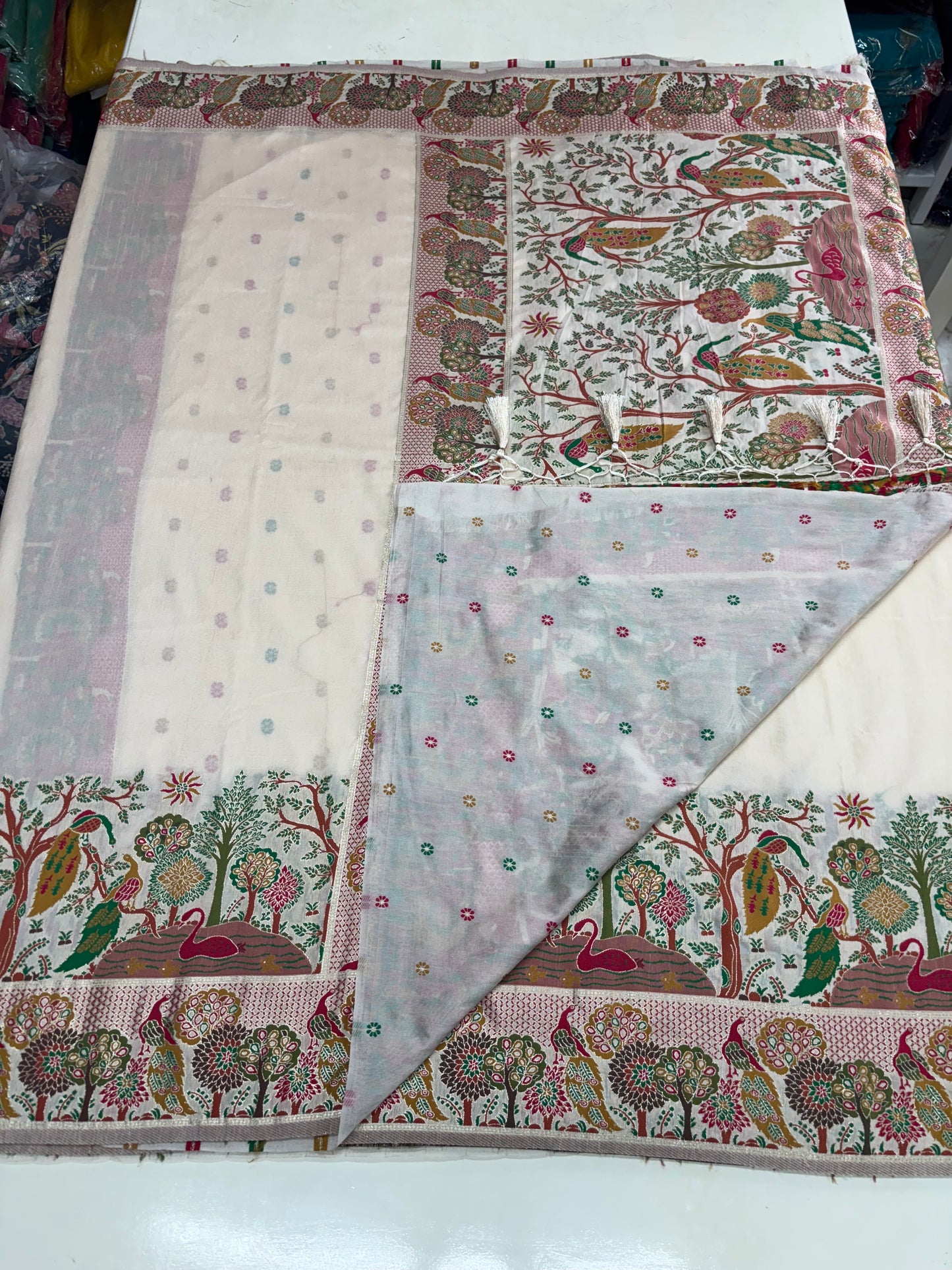 Kashmiri Pashmina Saree (Forest Theme)
