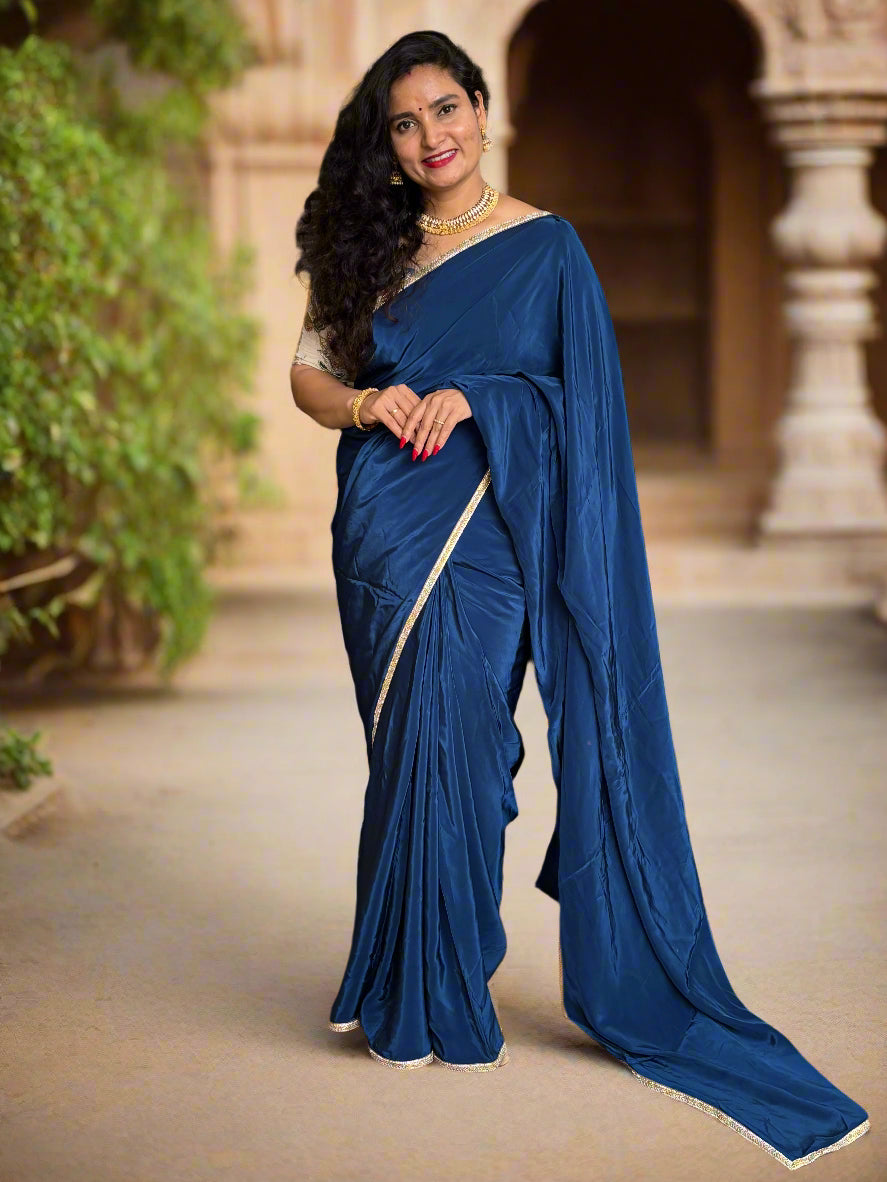 Natural Crepe (Self, Saree Cut Fabric)
