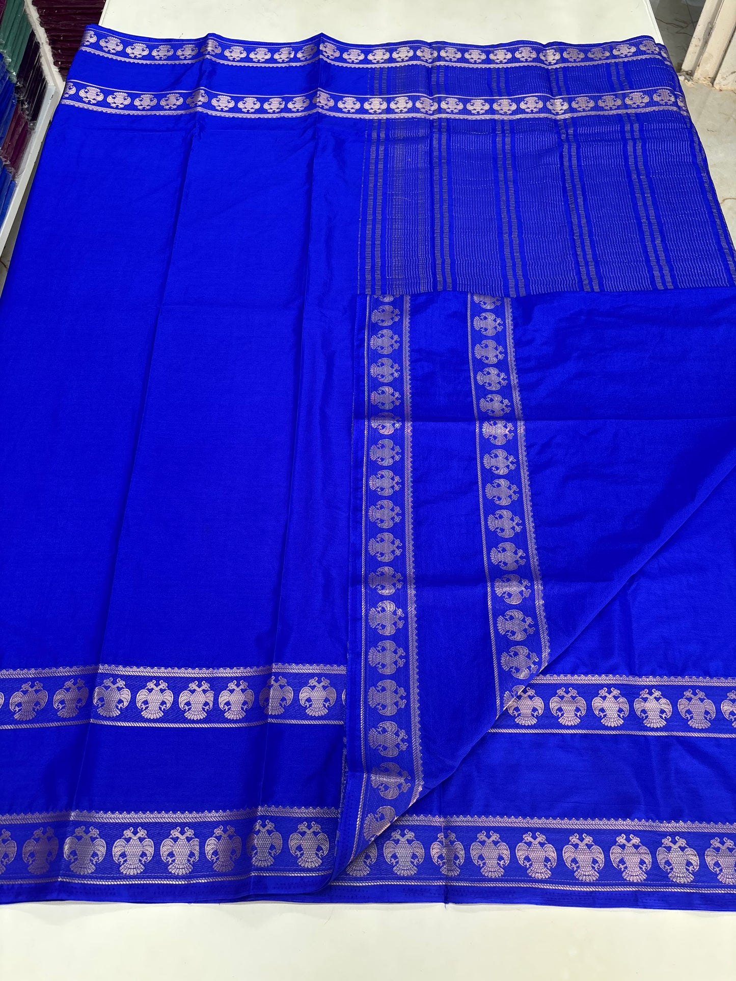 Semi Mysore Crepe(Self, Gandaberunda Bentex Border)