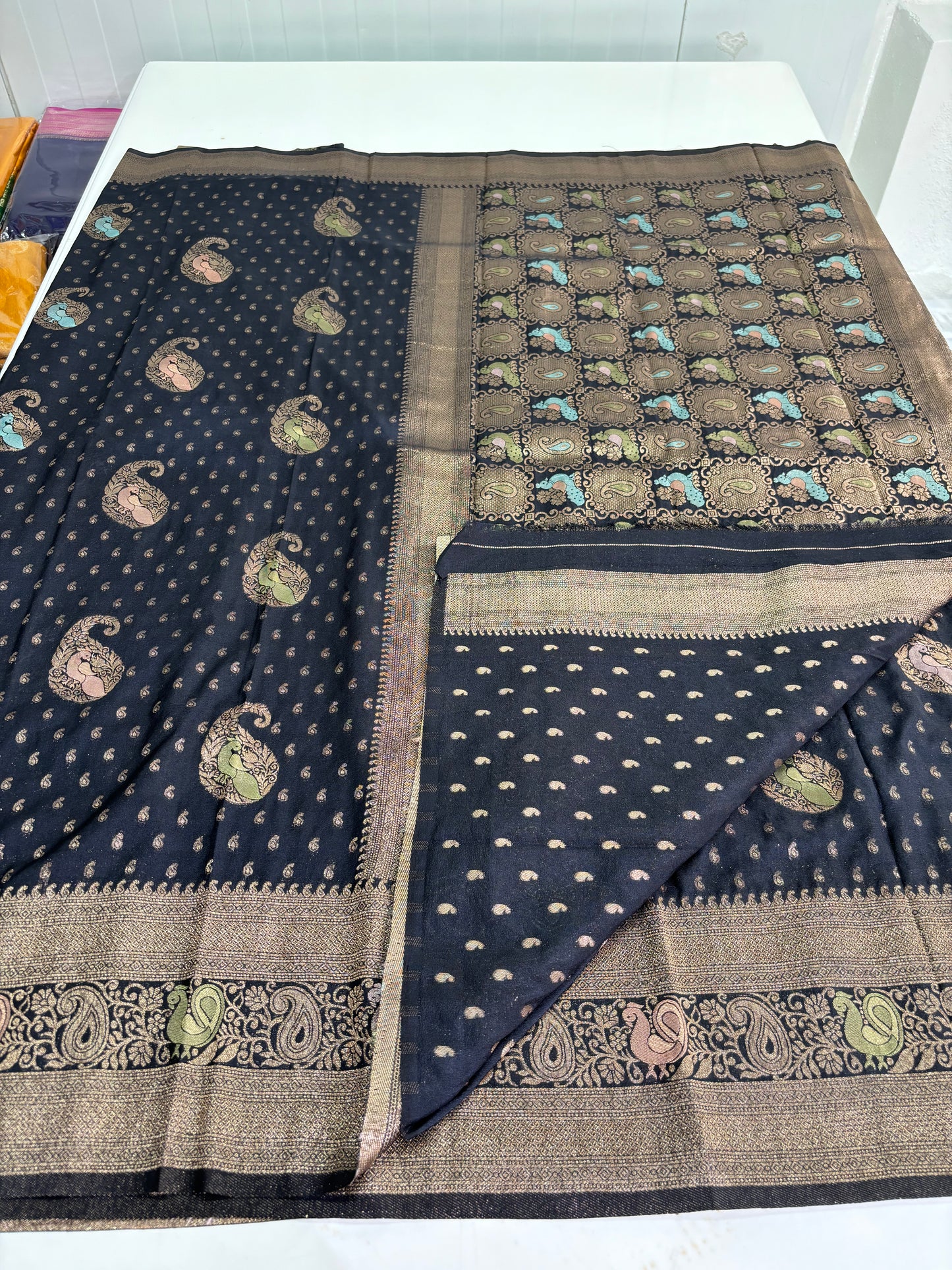 Banarasi Khaddi Georgette (Mango Meena Motifs)