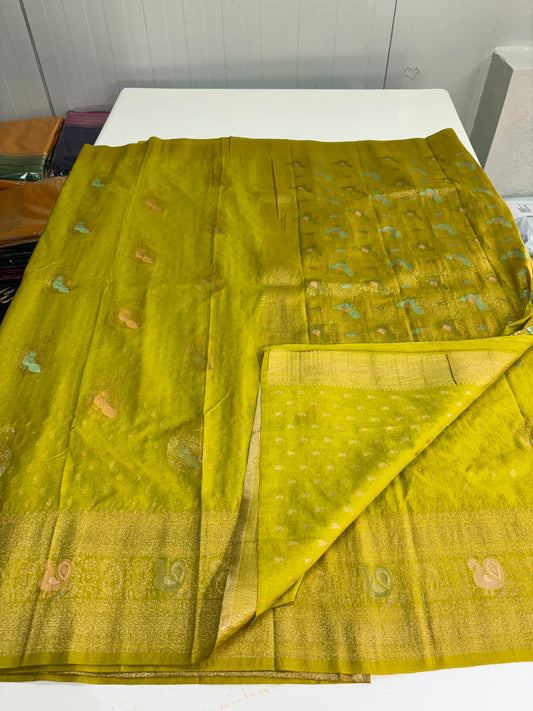 Banarasi Khaddi Georgette (Mango Meena Motifs)