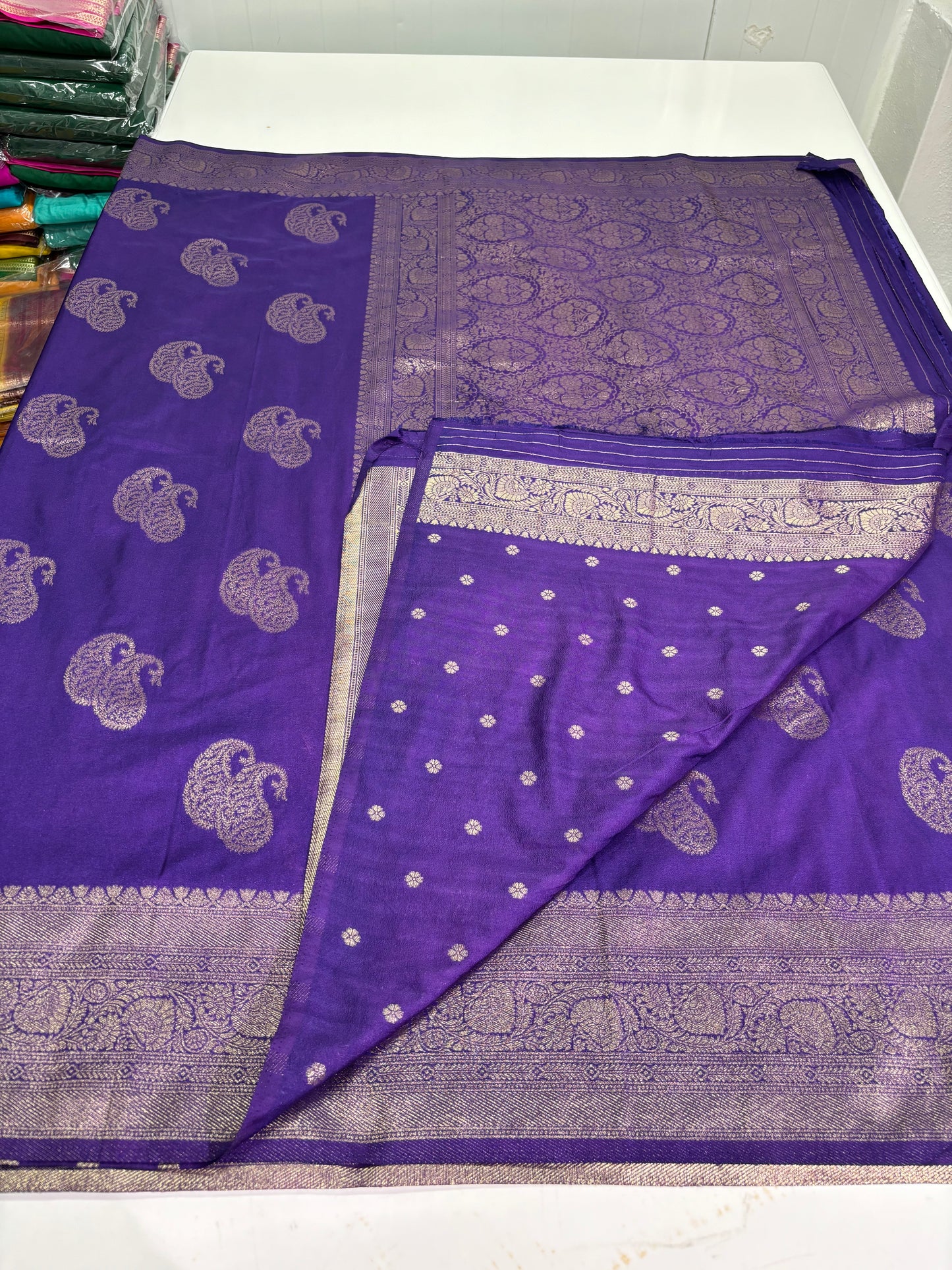 Banarasi Khaddi Georgette (Double Mango Motifs)