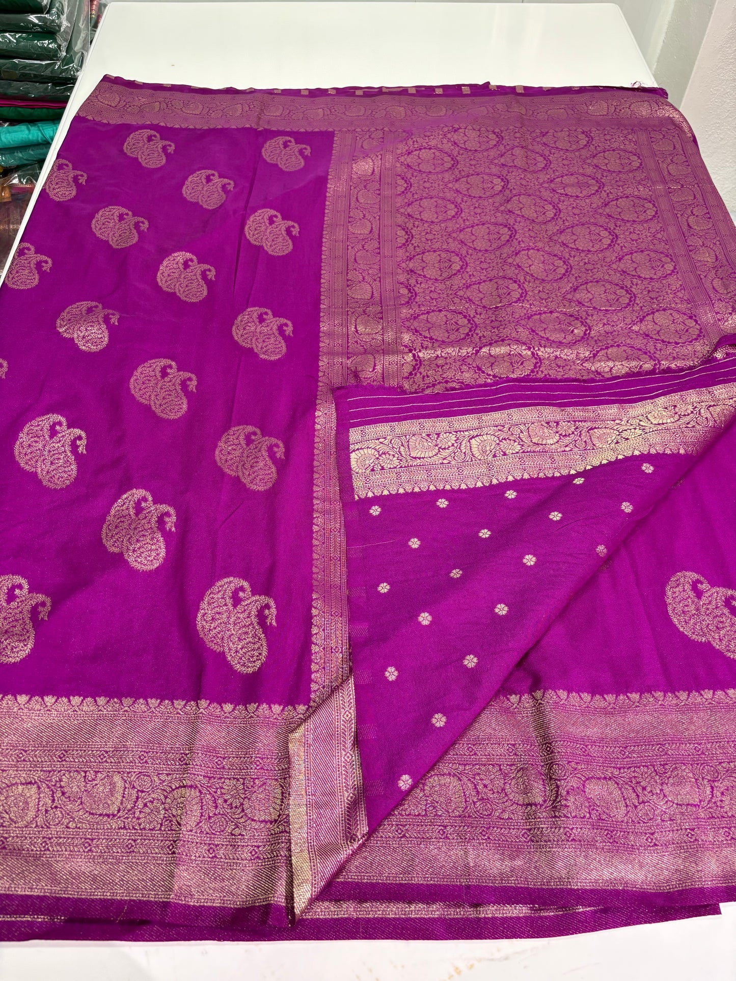 Banarasi Khaddi Georgette (Double Mango Motifs)