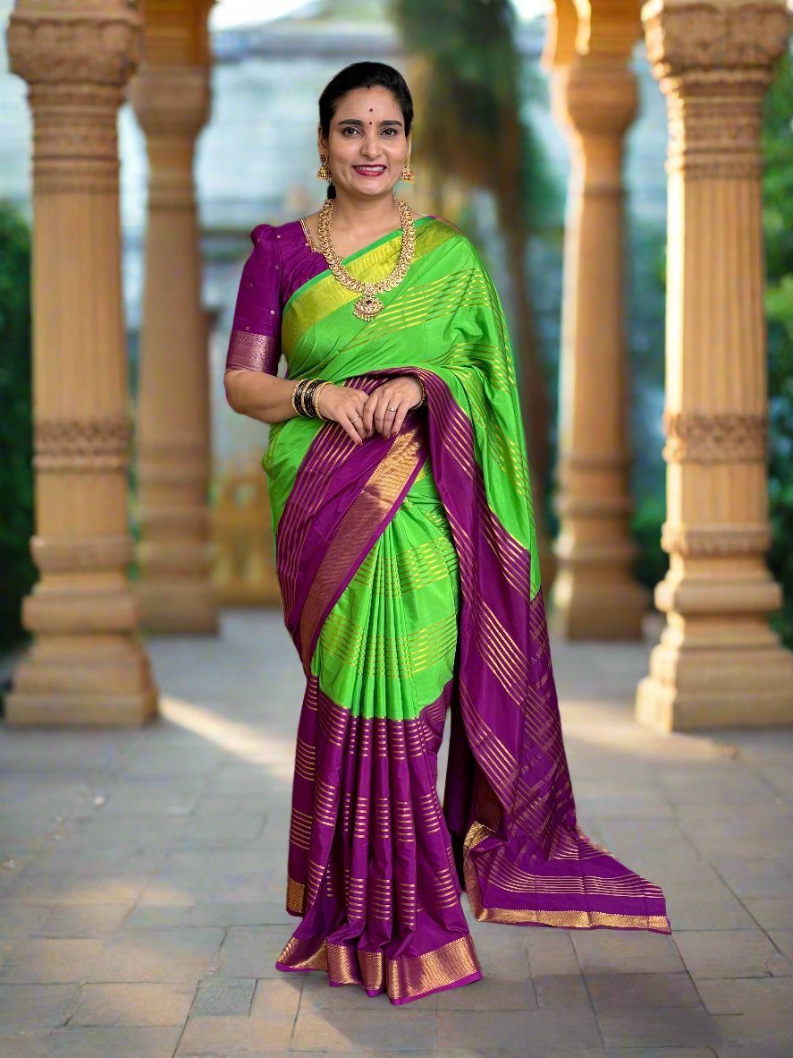 Semi Mysore Crepe Half & Half (Super Premium)