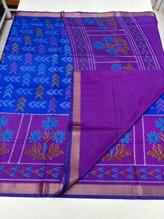 Semi Patola Saree (Arrow and Floral Design)