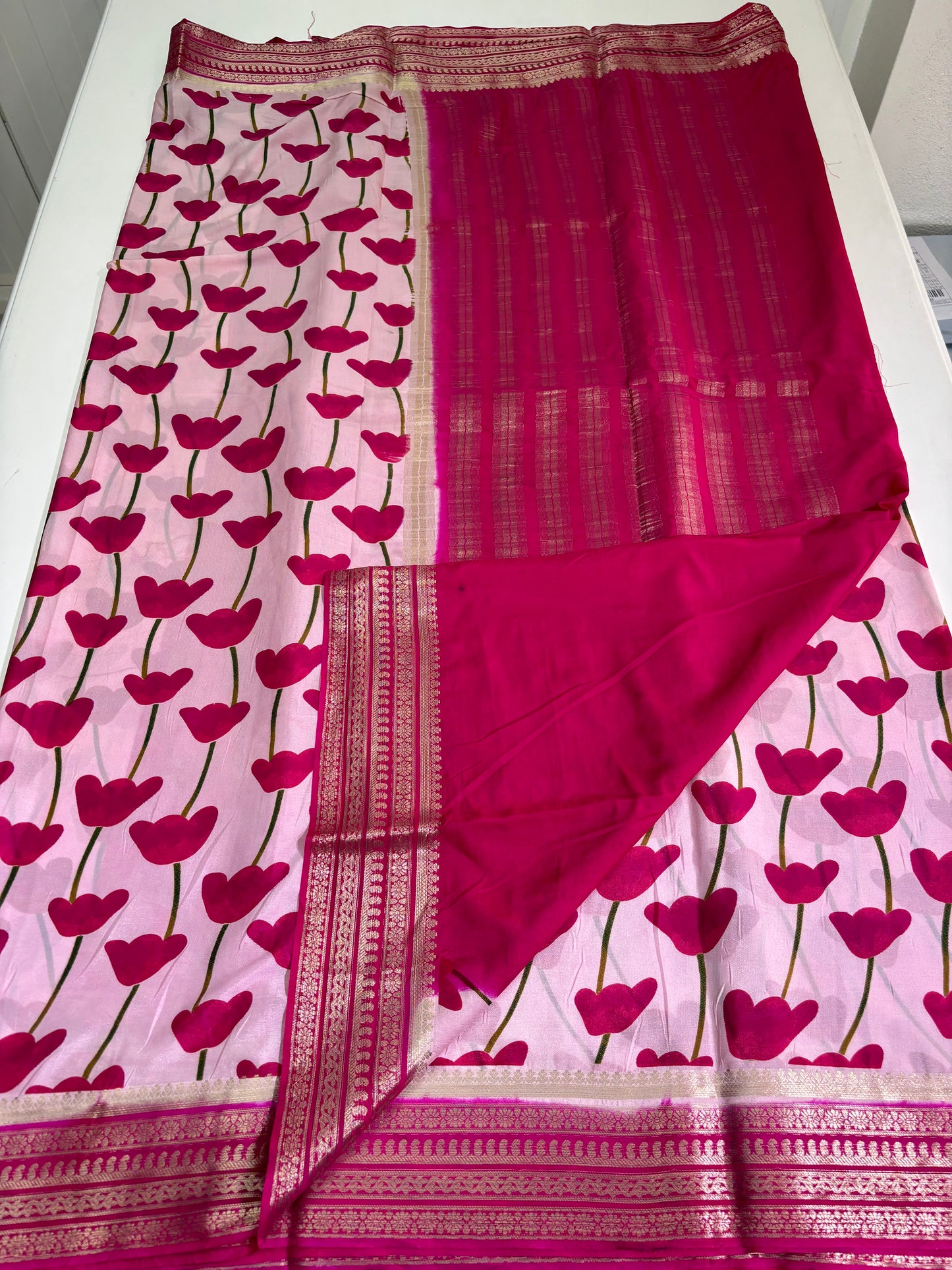 Printed Semi Mysore Crepe (Premium)