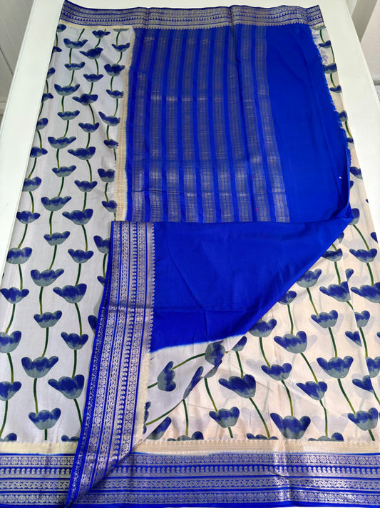 Printed Semi Mysore Crepe (Premium)