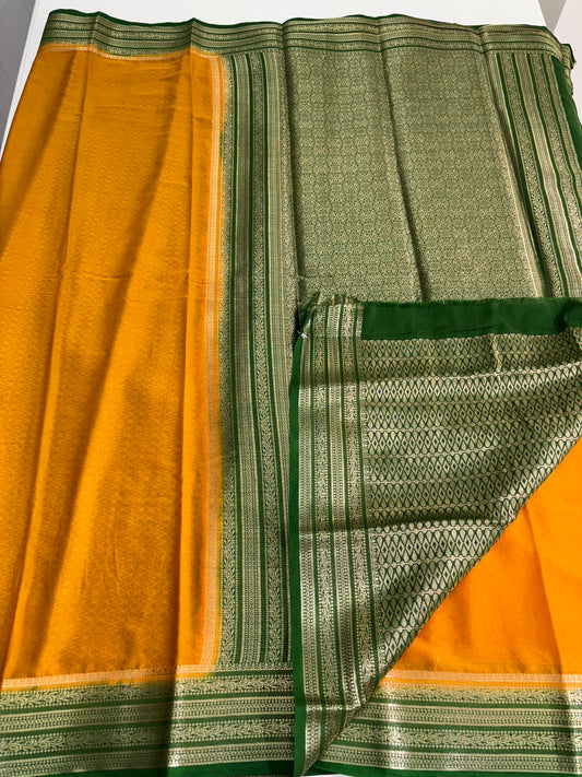 Semi Mysore Crepe (Rich Pallu & Brocade Blouse)