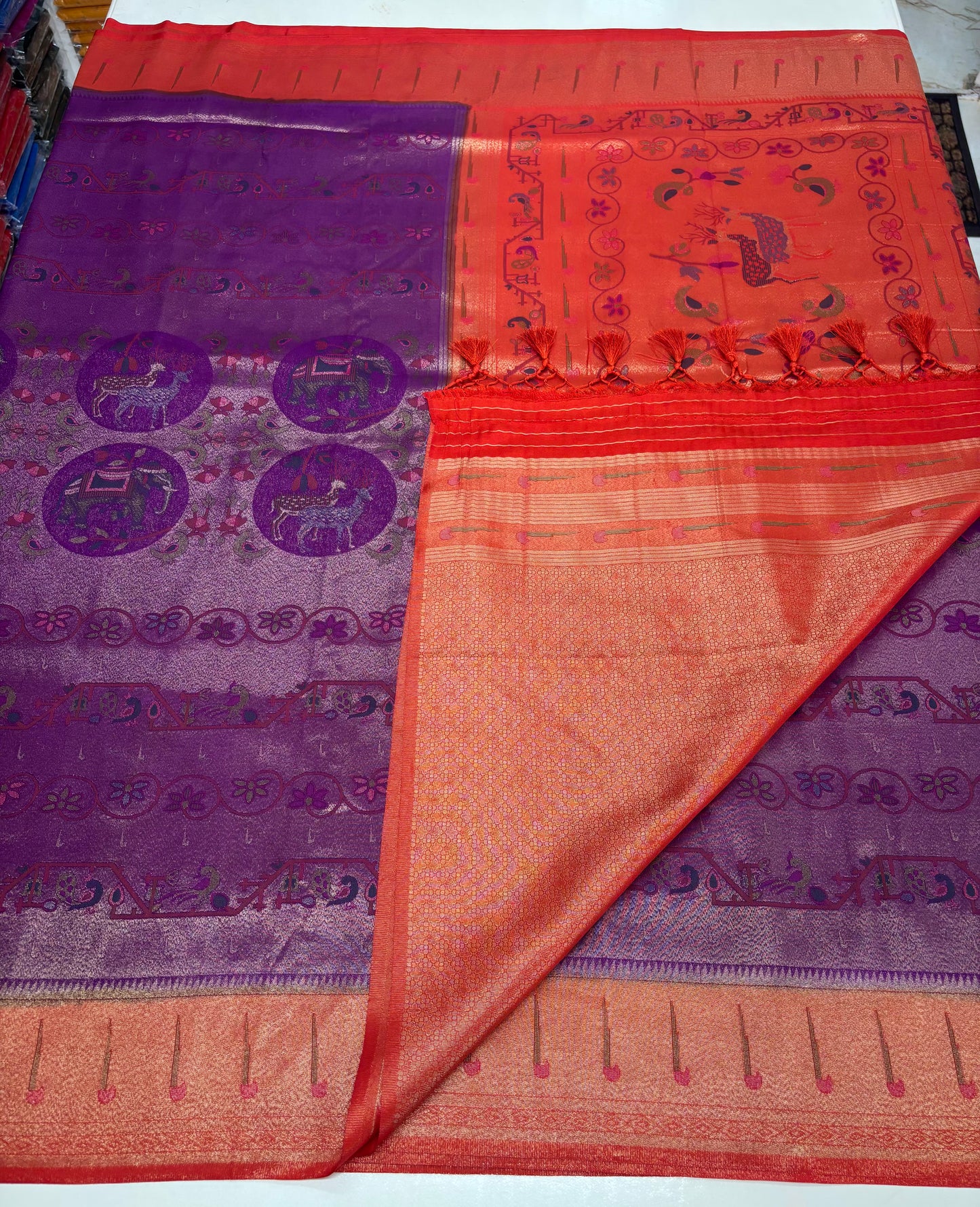 Paithani Saree (Premium, Gold Shade)