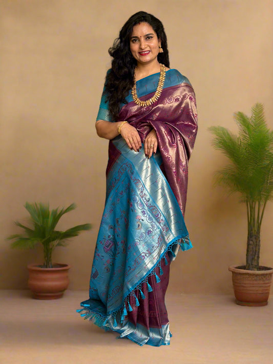 Paithani Saree (Premium, Gold Shade)