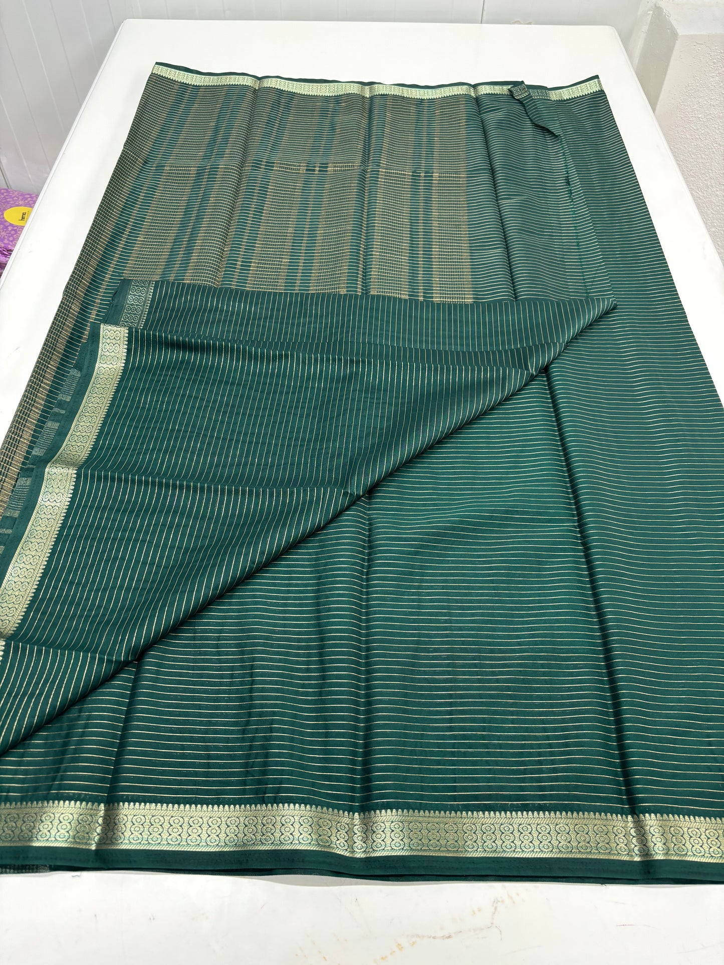 Semi Mysore Crepe (Horizontal Lines and Small Border)