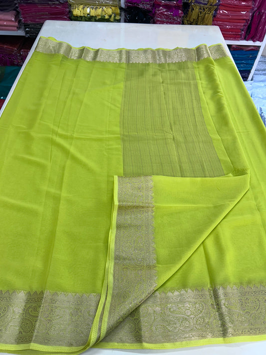 Chiffon (Self, Mango Border)