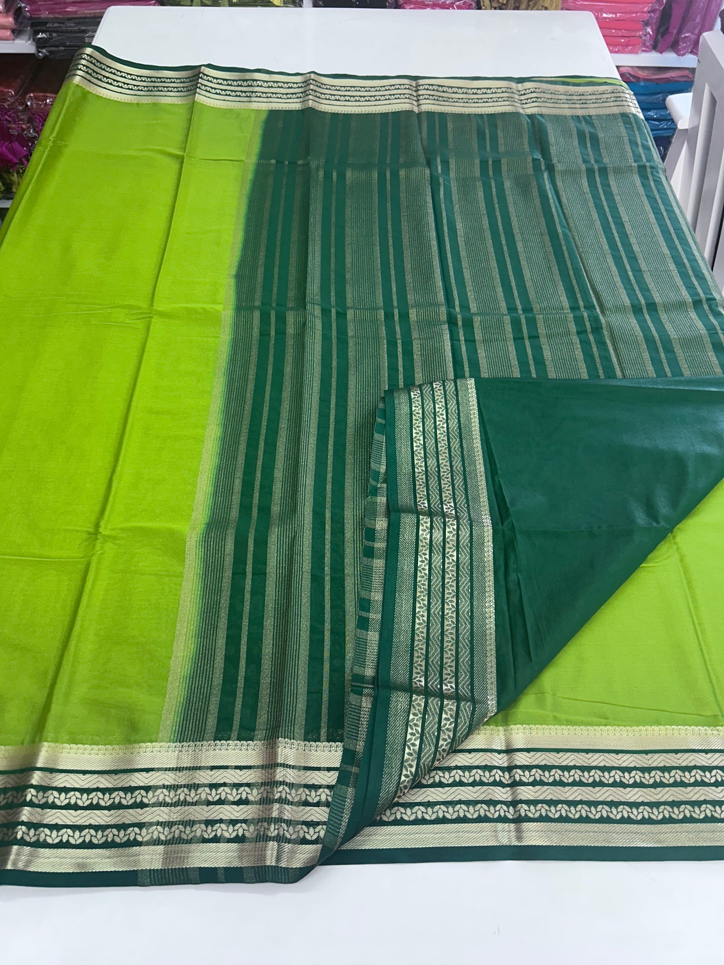 Semi Mysore Crepe (Lotus Sequence Border)