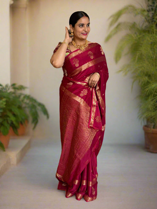 Semi Mysore Crepe (Premium, Floral Bentex and Grand Pallu)