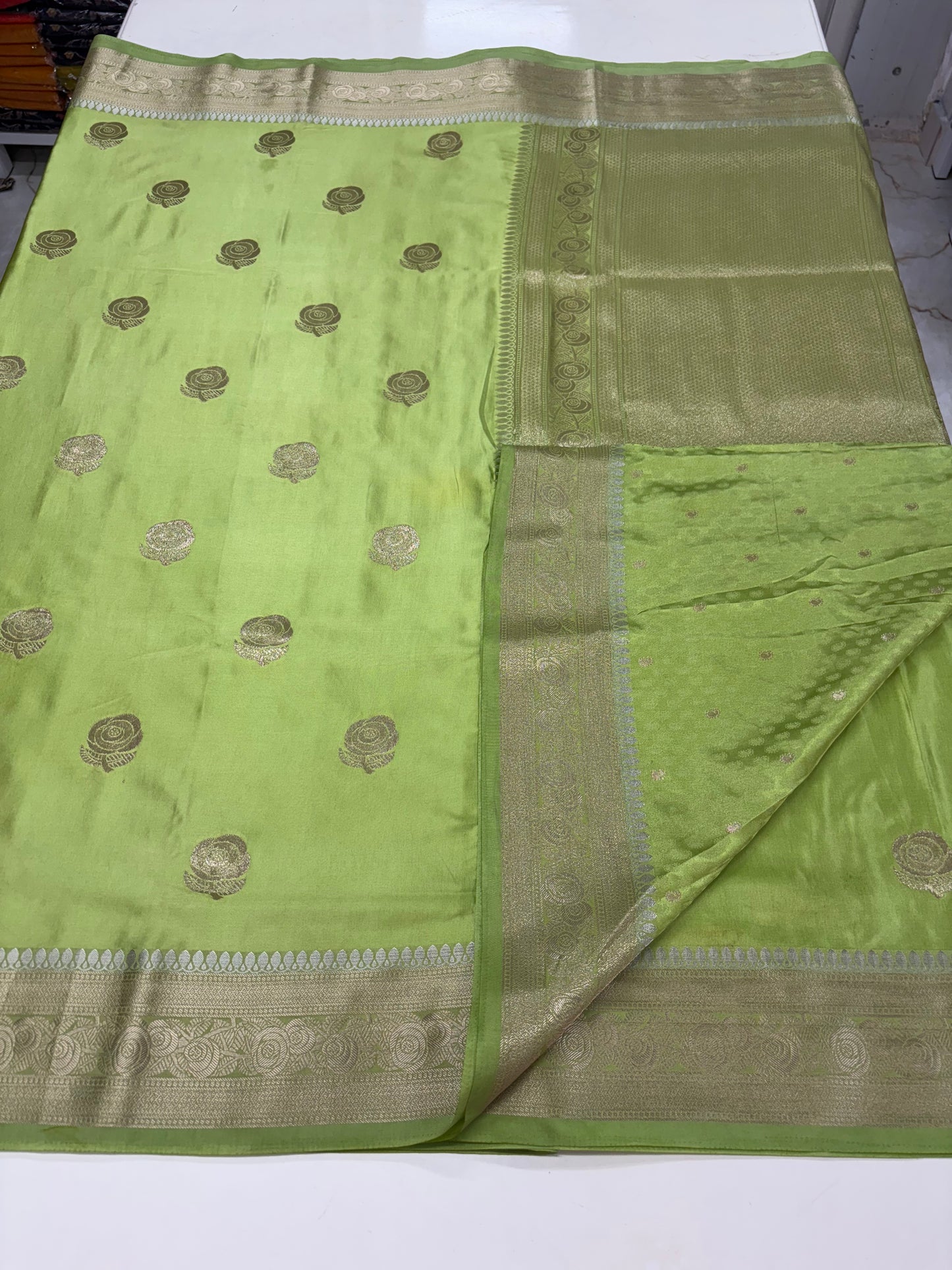 Banarasi Satin (Premium, Rose Motifs)