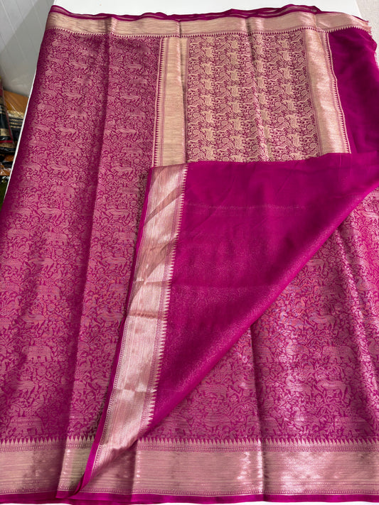 Semi Mysore Brocade (Self Colour, Kanchi Border)