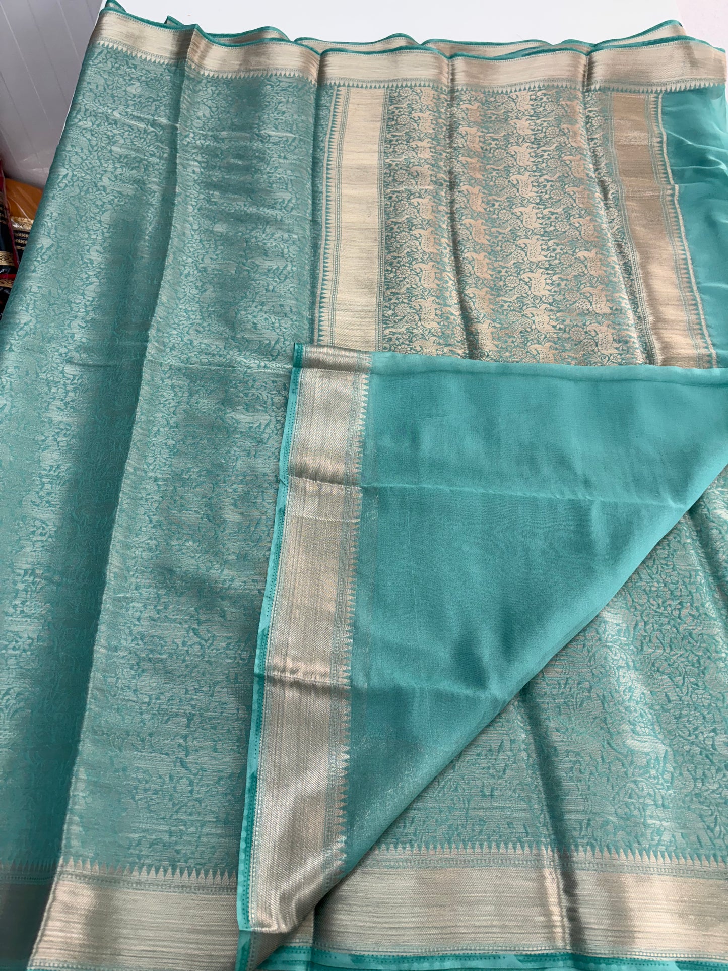 Semi Mysore Brocade (Self Colour, Kanchi Border)
