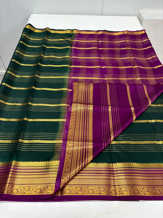Semi Mysore Crepe (Horizontal Line and SS Big Border)