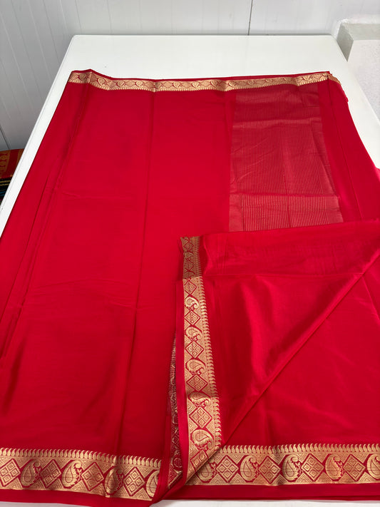 Semi Mysore Crepe (Self Mango Diamond)